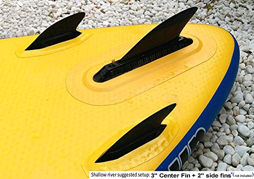 3" Center Fin (Soft Flex) Safety Flex Soft Fin for Longboard, SUP, AirSUP, River Rafting (Black (Screwless))