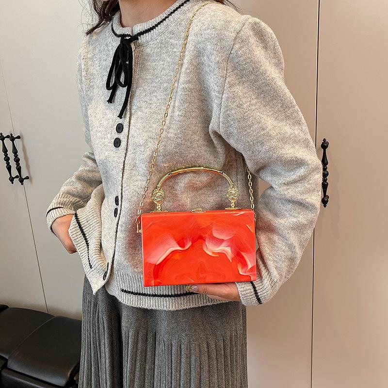 Fashion acrylic rendered spot color women's candy color dinner bag commuter women's shoulder messenger bag