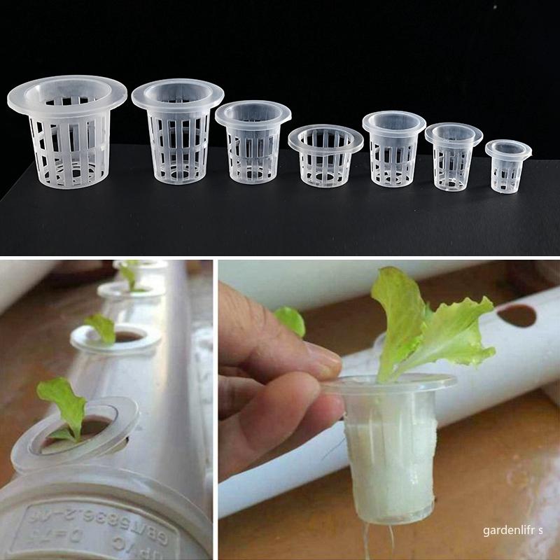 10PCS Hydroponic Planting Basket Soilless Cultivation Net Pots Plant Vegetable Growing Nursery Cup Sponge Fixator Container