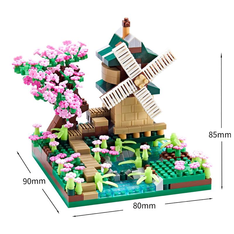 

Small Blocks Cabin Architecture Flower House Cake Coffee Shop Construction Blocks Diy Toys For Boy Present Girl Present New Year no box