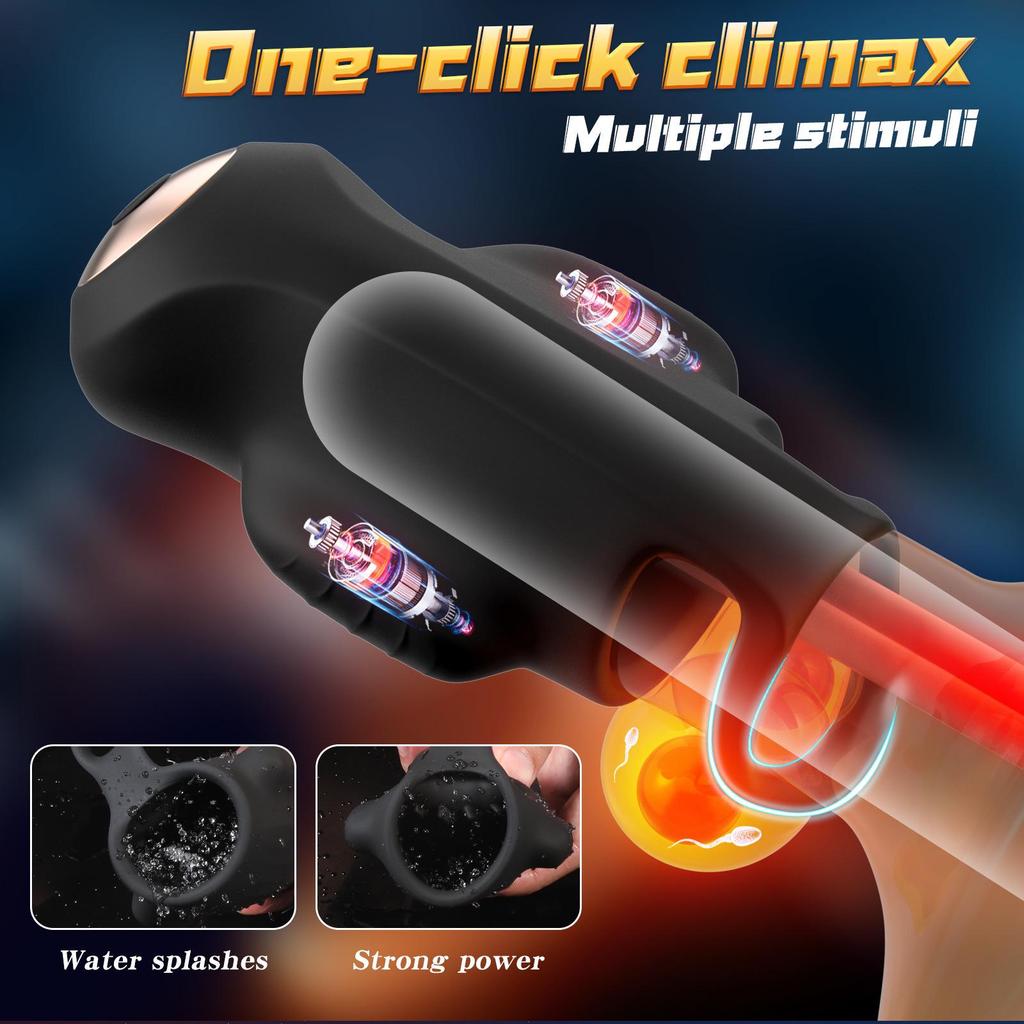 Dual Vibration Remote Control Male Masturbator Cup