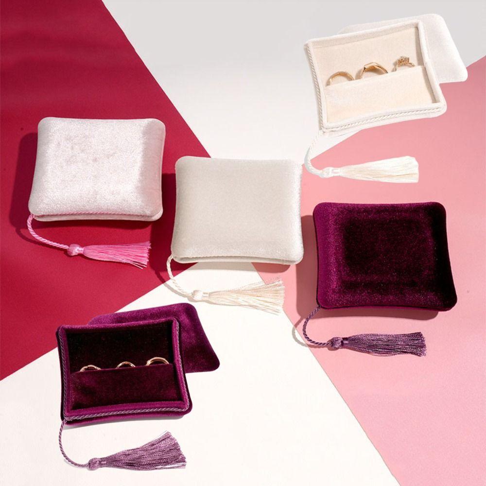 Bracelet Earrings Jewelry Packing Bag Tassels Earrings Storage Case Square Jewelry Box Vacation