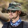 Summer UPF50+ Sun Hats For Women Men Camouflage Bucket Hat Breathable Mesh Hiking Fishing Hat Outdoor Male Beach Boonie Cap