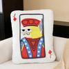 Square Shape Plush Embroidered Pillow Fluffy Texture Patchwork Pillow  Holiday Gift