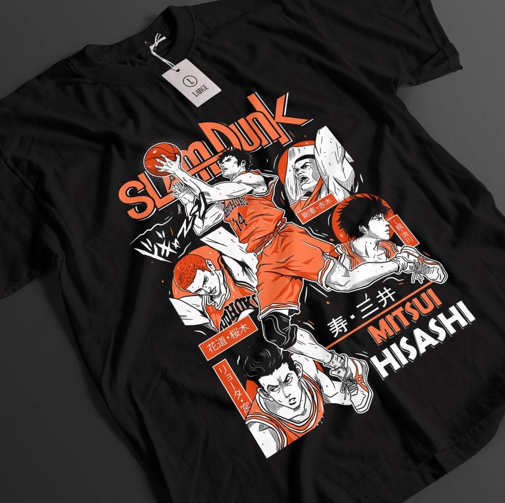 Slam Dunk Shirt Sakuragi Tshirt Rukawa T-Shirt Akagi Top Basketball Anime Tee