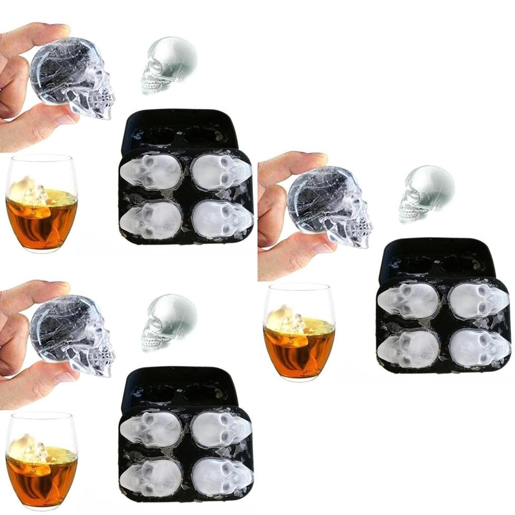 Premium Silicone 3d Skull Ice Ball Cube Tray For Creative Chocolate Baking