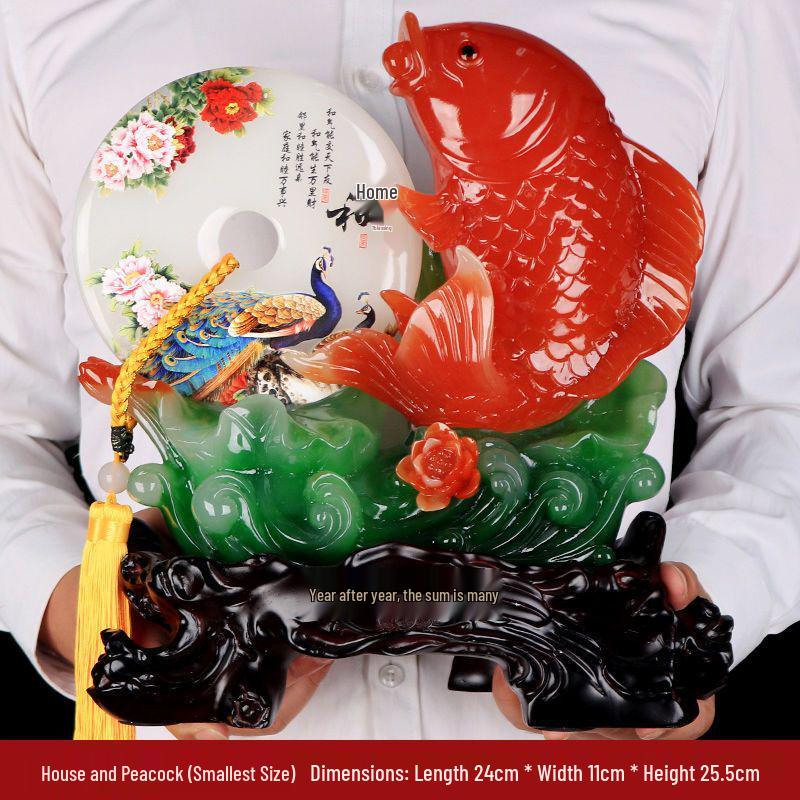 Yearly Abundance Fish Ornament: Home Decor for Living Room, Wine Cabinet, TV Stand - Perfect Housewarming Gift