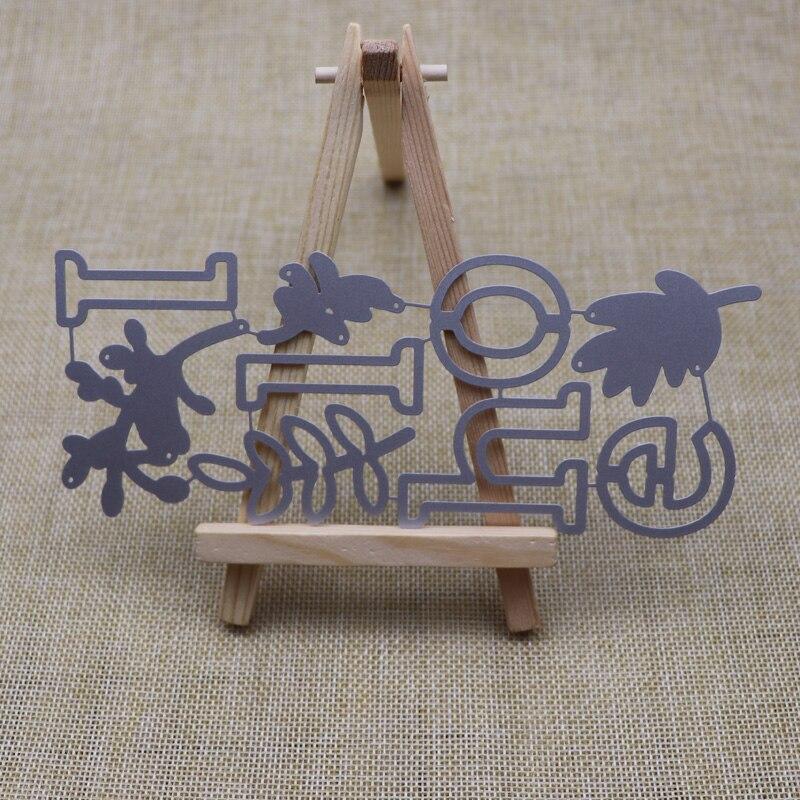 Metal Hello Word Leaves Cutting Dies DIY Scrapbooking Craft Card Making Album Embossing Stencils