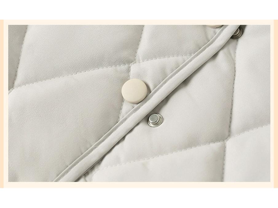 Dámský podzimní/zimní lehký a hřejivý bavlněný kabát - Módní krátká prošívaná bunda pro ženy středního a staršího věku.