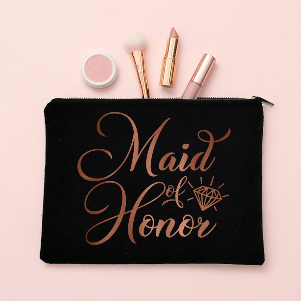 Team Bride Makeup Bag Bachelorette Party Cosmetic Bags Purse Bridesmaid Toiletries Organizer Pouch Wedding Bride Shower Gifts