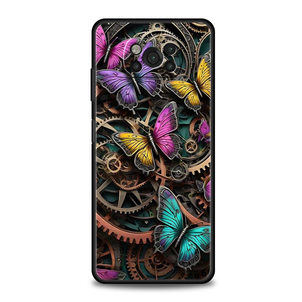 Fashionable Butterfly Flower Pattern Phone Case Cover  for Xiaomi Poco F7 Ultra F6 F5 F4 F3 X6 X5 X4 X3 NFC C51 C55 GT Soft TPU