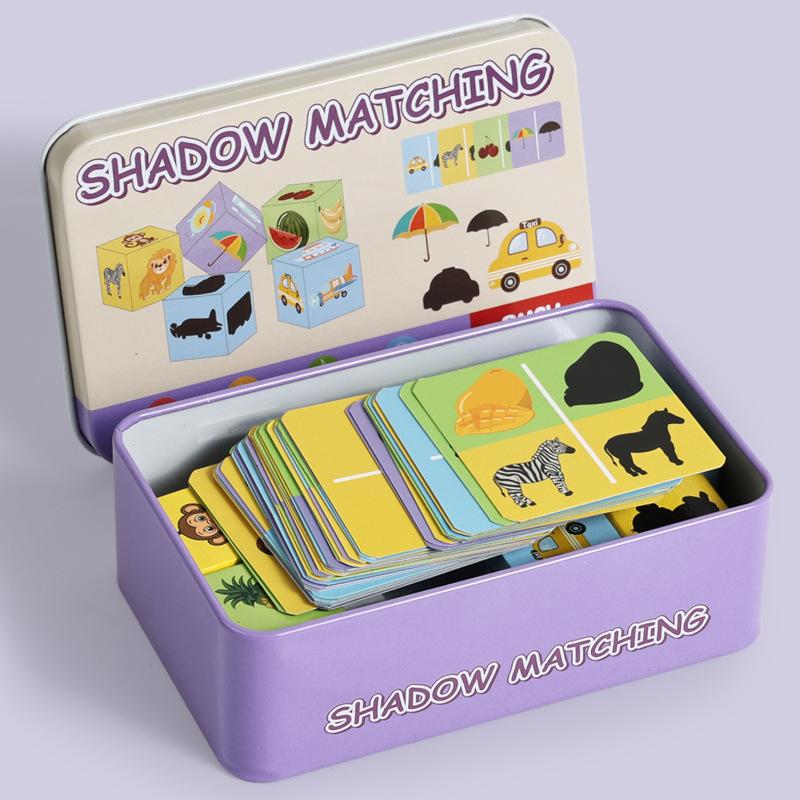Early Education Puzzle Shadow Matching Building Block Pattern Matching Game Animal Fruit Cognitive Exercise Fine Action Toy