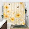 Vibrant Floral & Butterfly Pattern Polyester Shower Curtain - Charming Bathroom Decor, Stylized Bath Linen For Home