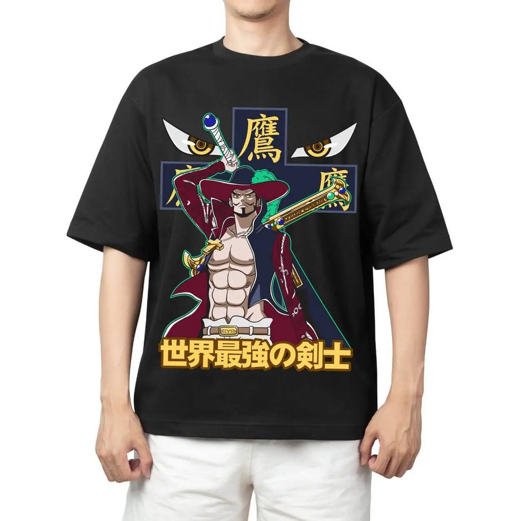One Piece "Donquixote Rosinante (Corazon)" Anime Black Oversized T-Shirt Streetwear Pop Rock Concert Fan Merch T-Shirt