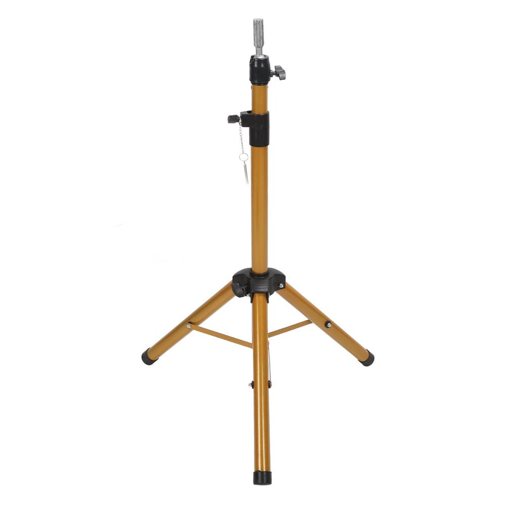 Tripod Mannequin Head Stand Cutting Braiding Tripod Hairdressing Wig Stand Golden for Barber Shops