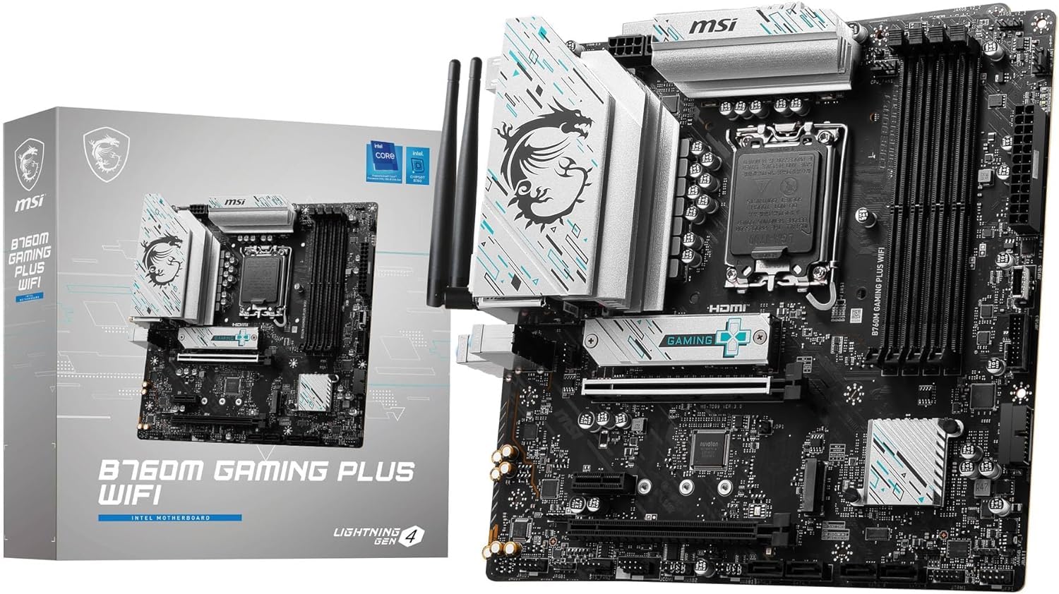 

Материнська плата MSI B760M GAMING PLUS WIFI покоління Intel CPU DDR5 комфортно під час ігор із MB6465 14/13/12 (LGA1700) Micro-ATX [Ігрова кімната] чорний