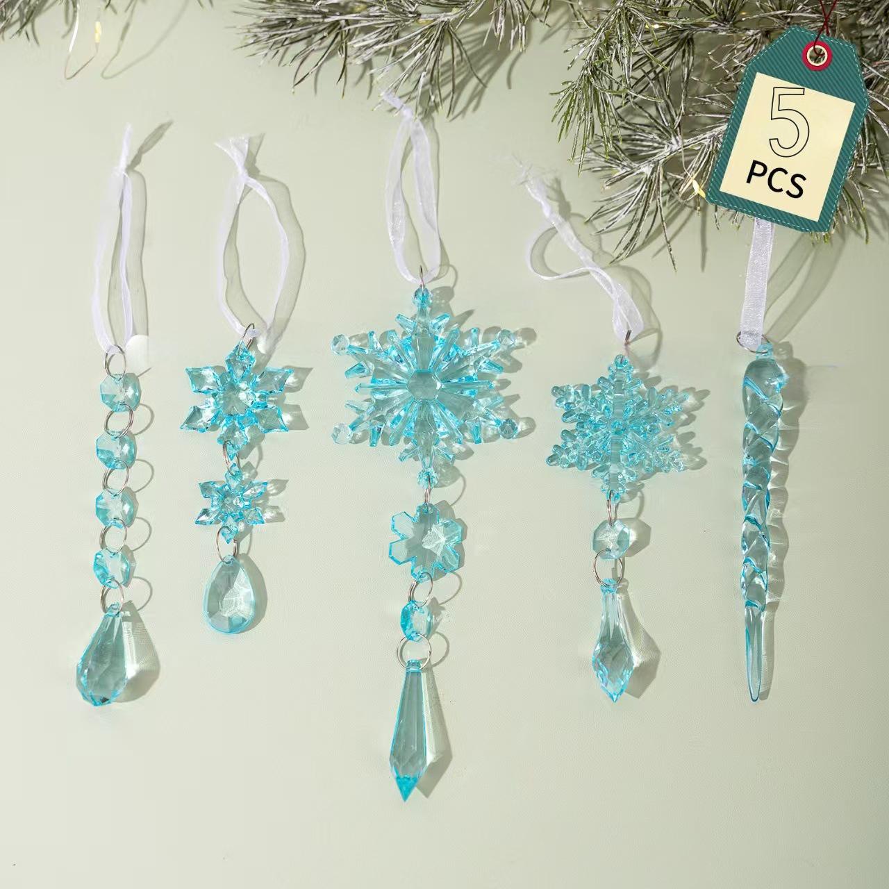 Transparent Snowflake Ice Spikes: Acrylic Christmas Decoration