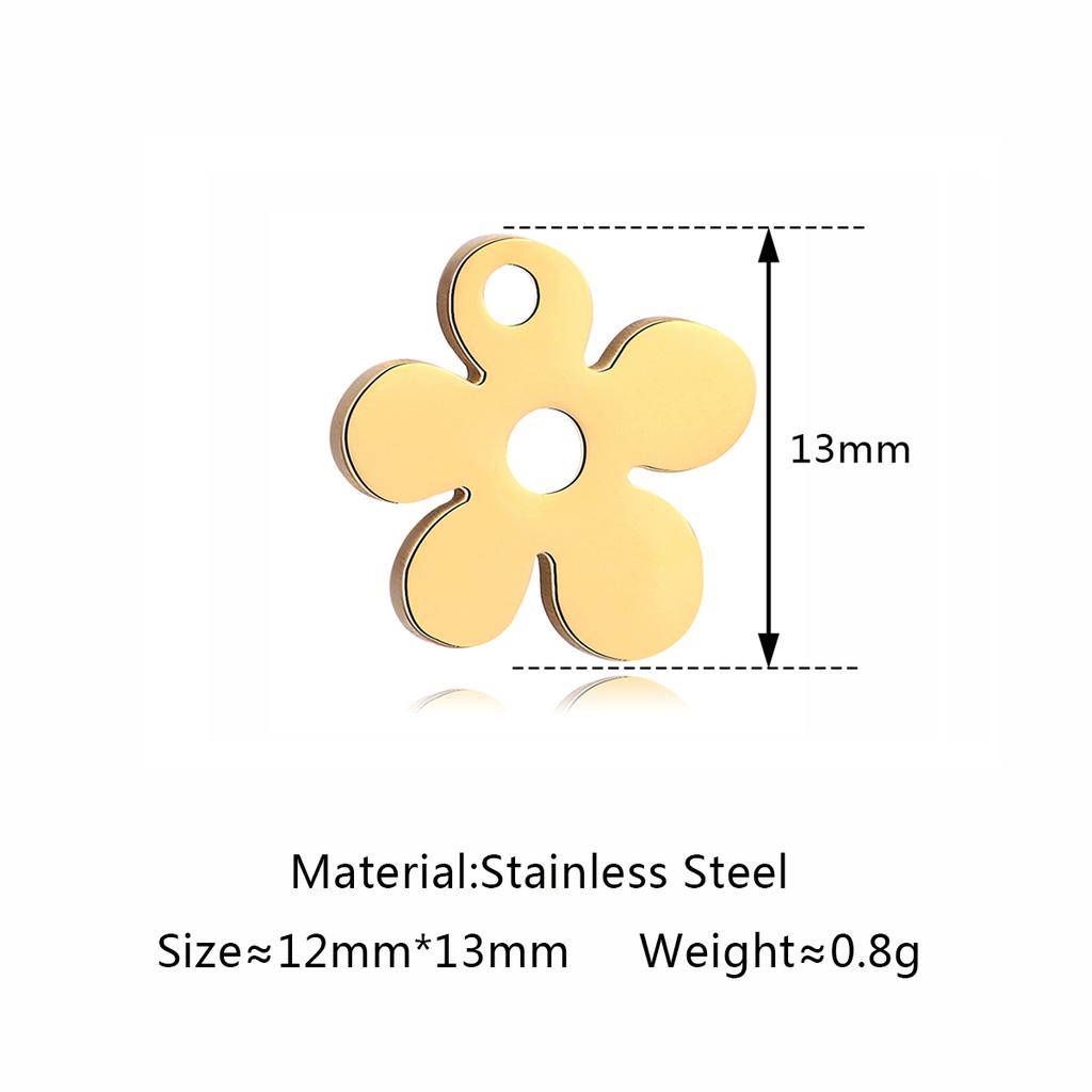 5Pcs/Lot Floral Theme Flower Charms Stainless Steel Sakura/Peach Blossom/Clover Pendants DIY Necklace Bracelets Jewelry Making