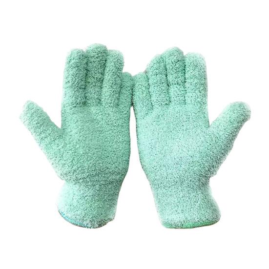 1 Pair Microfiber Dusting Gloves Plant Leaf Cleaning Gloves Fuzzy Dust Removal Gloves for Indoor Plants Furniture Blinds
