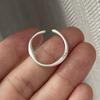 925 Sterling Silver Rings For Women Geometric Fine Jewelry Finger Adjustable Simple Dots Wide Ring For Party Birthday Gift