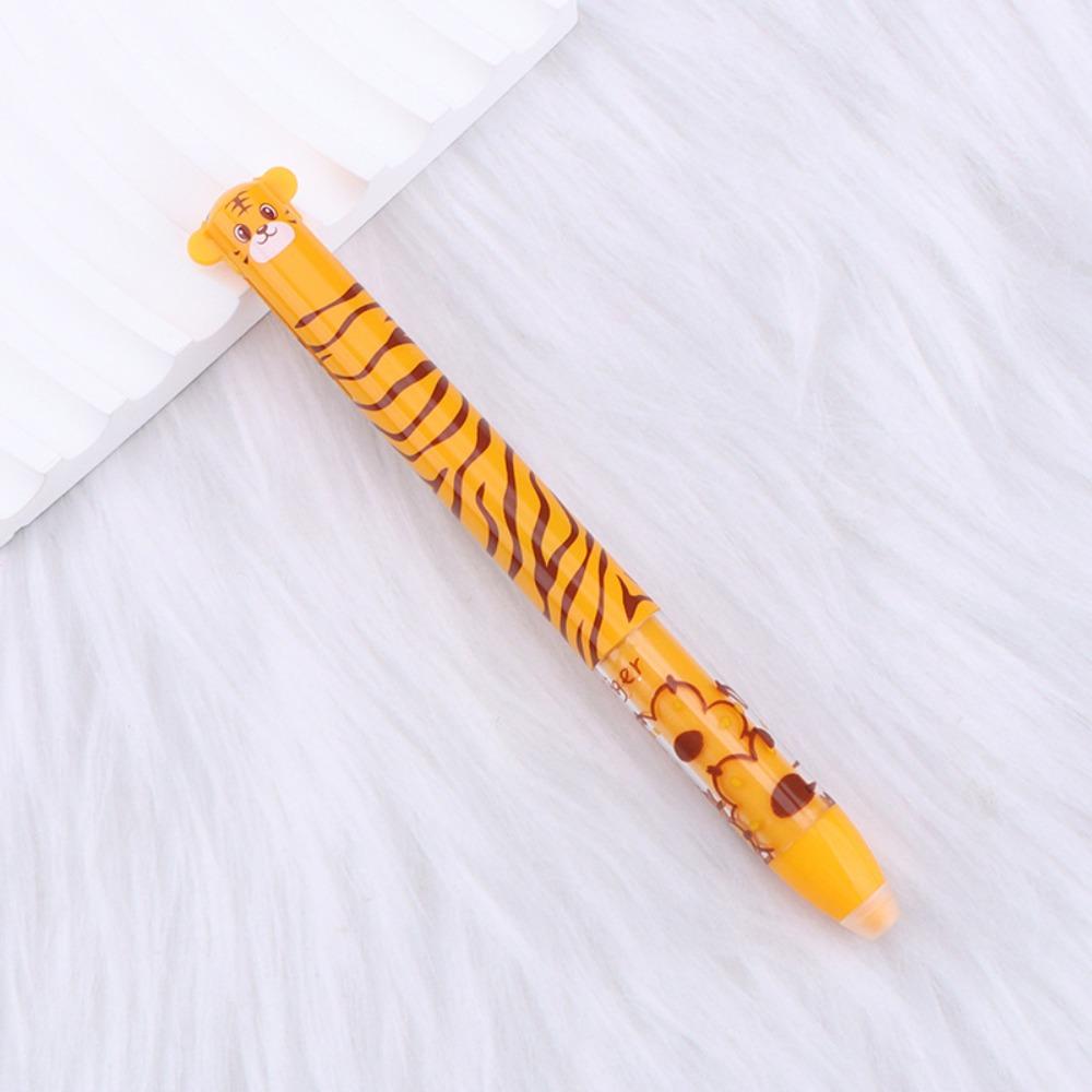 Multifunctional Erasable Ballpoint Pen Animal Design Quick-drying Neutral Pen Double Ink Color Signature Pens Student Test