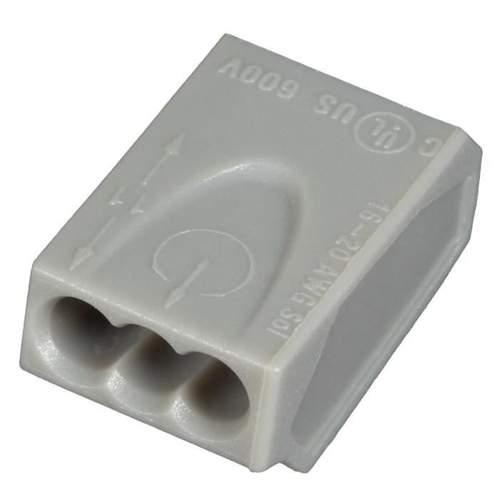 Bornes De Connexion Automatique - ViD - Box 1-2,5 Mm² - 130 Pièces - Couleur Gris - Cuivre