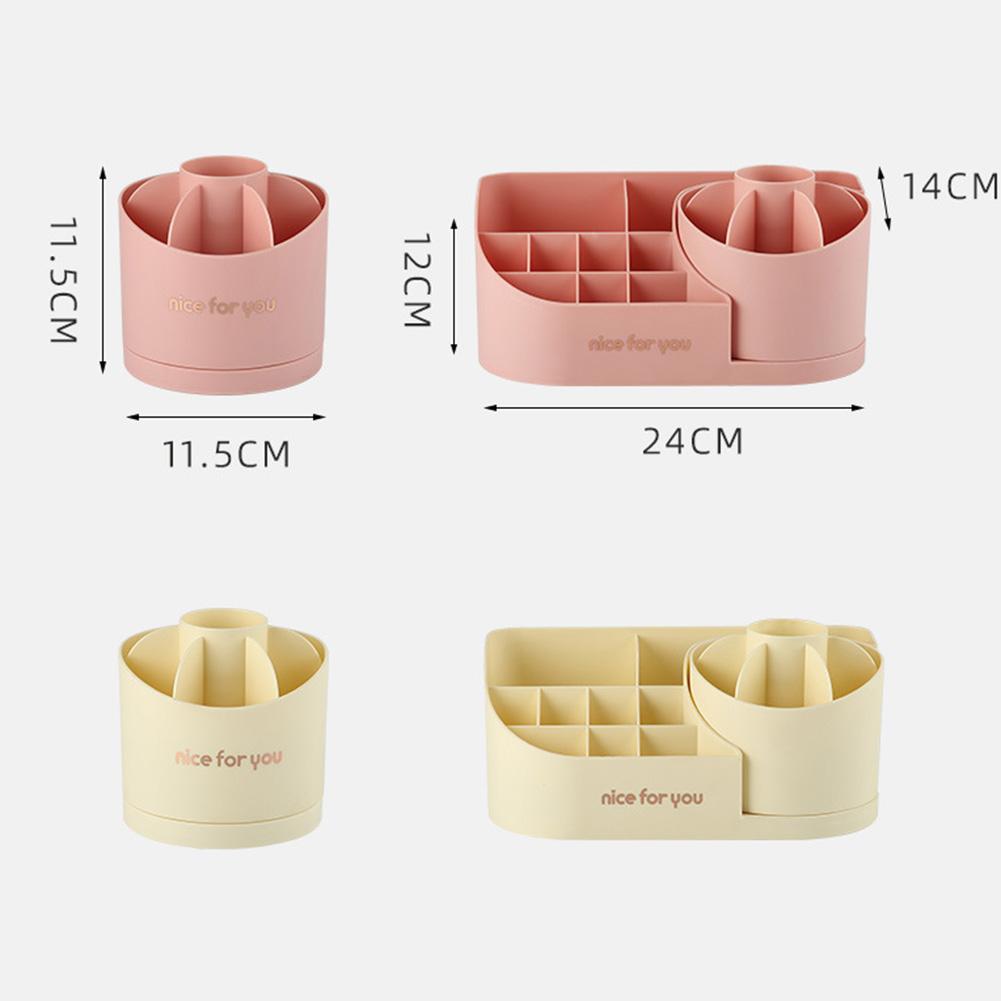 ABS 360° Rotating Makeup Organizer For Vanity Cosmetics Skin Care Organizer Makeup Brush Holder For Bedroom Bathroom