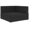 Modular Sofa Corner Unit 1 Pc + Cushions Poly Rattan Black