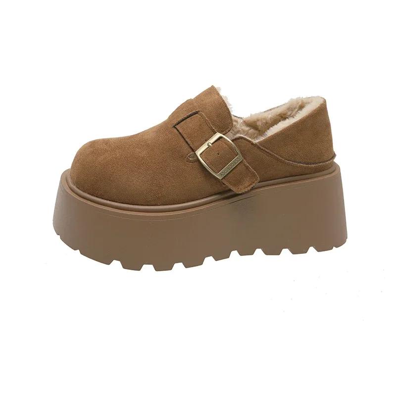 Fur Platform Women Ankle Boots Flats Suede Shoes Woman 2025 Trend Winter Fashion Designer Casual Walking Warm Women’s Snow Botas