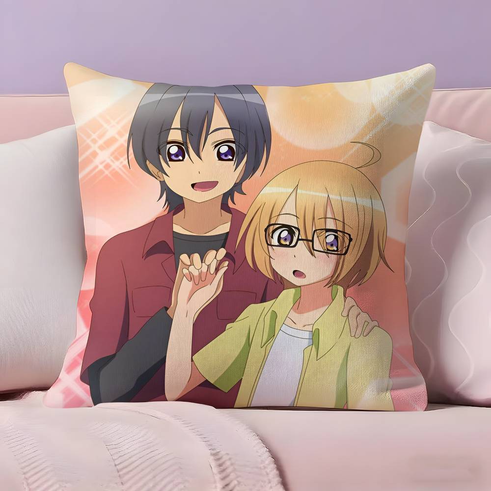Anime L-Love S-Stage Pillow Case Anti-dustmite Pillowcase Invisible Zipper Silky Short Plush Sofa Cushion Cover