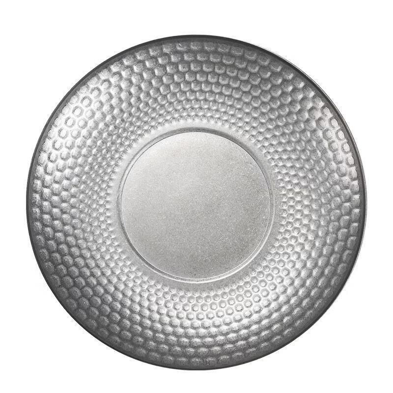 ZISIZ Japanese Style Hammered Stainless Steel Dessert Plate