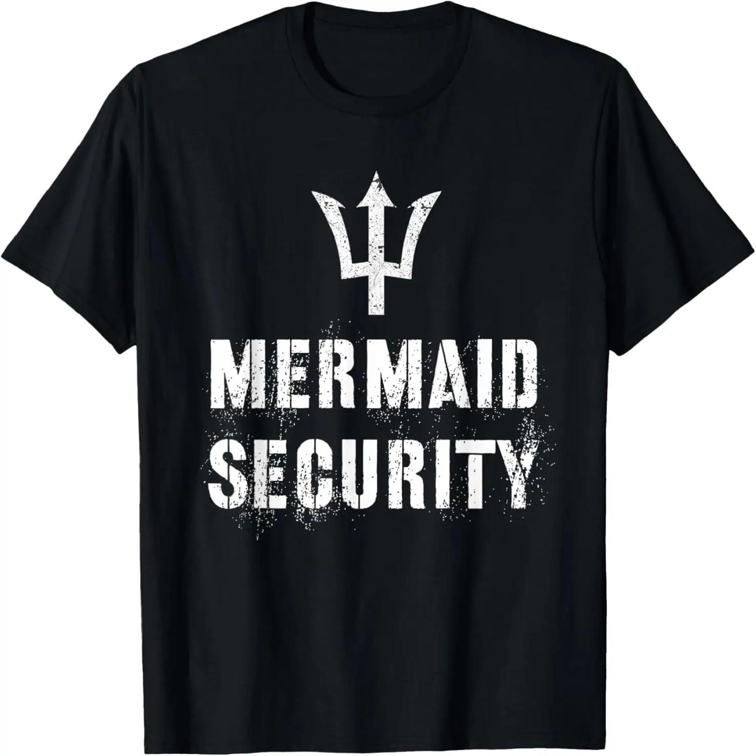 Funny Mermaid Security Daughter Protector Dad Mermom Merdad T-Shirt XXXXXL разноцветный