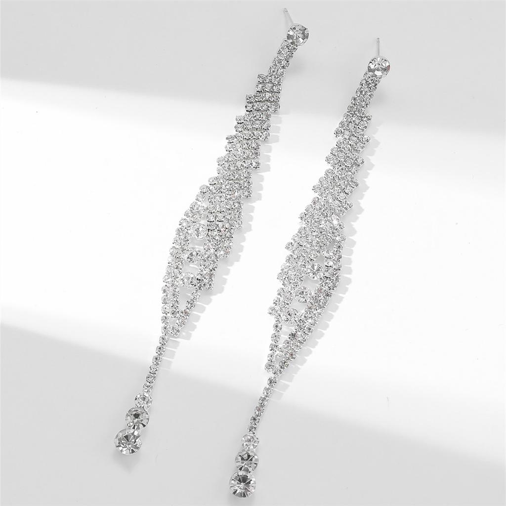 Super Shiny Diamond Zircon Long Earrings