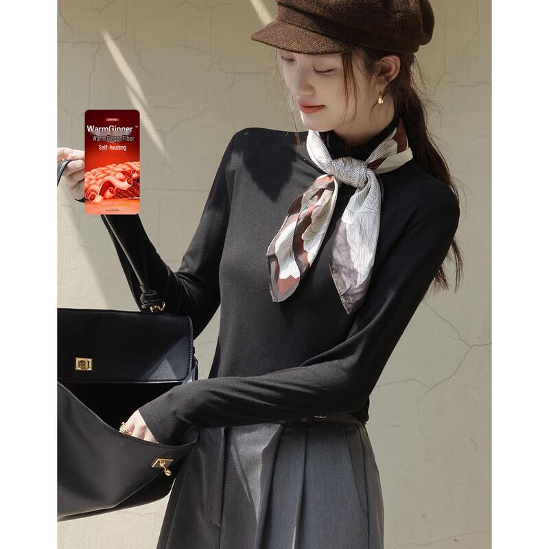 Demana Women s Warm Ginger Fleece Semi-High Collar Top XL