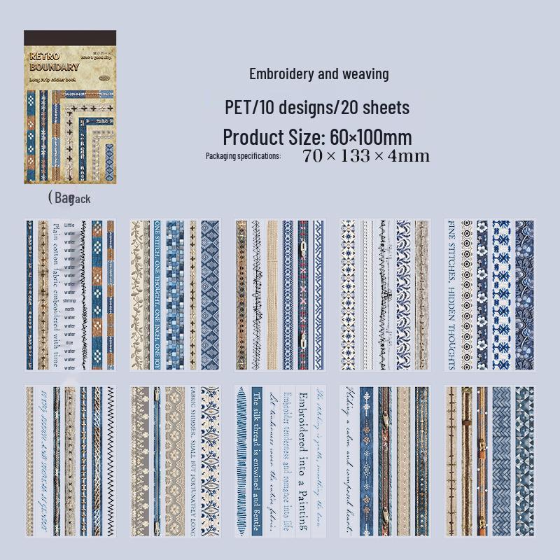 Beautiful Day Retro Border Sticker Book: 4 Die-Cut Collage Styles