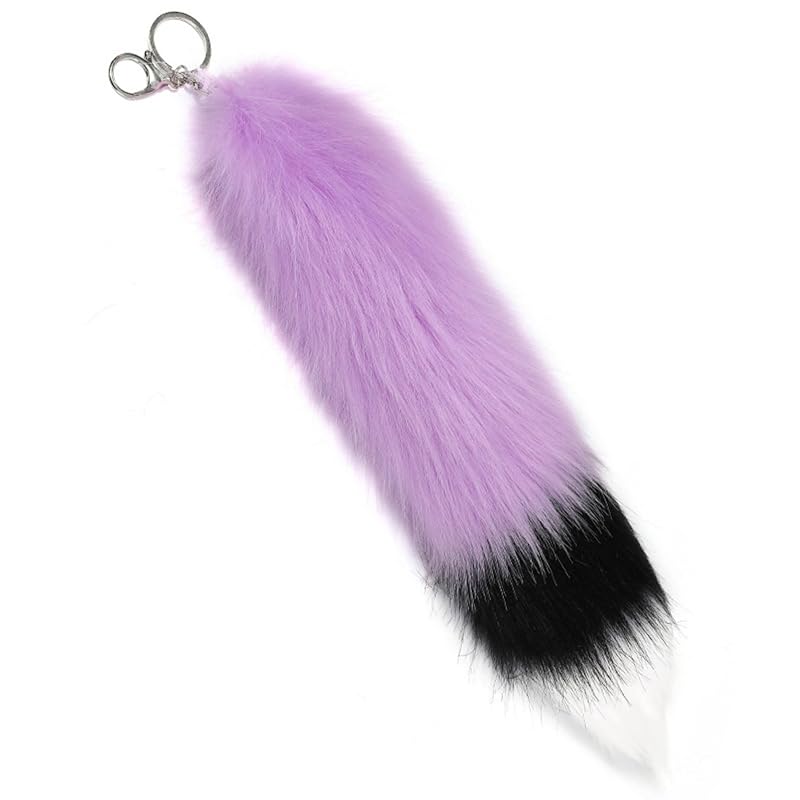 

[COZENTA] strap fur tail Fluffy Fluffy key ring fox cosplay disguise accessories 3 colors (light purple)
