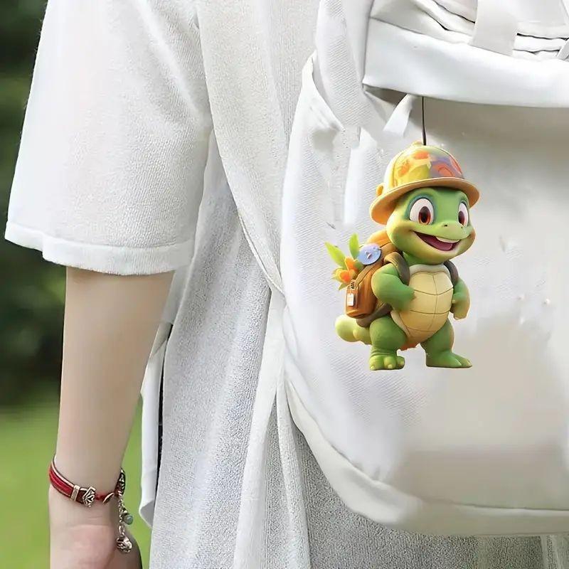 Turtle Acrylic Colorful Backpack Charm For Car Decoration Cute Cartoon Style