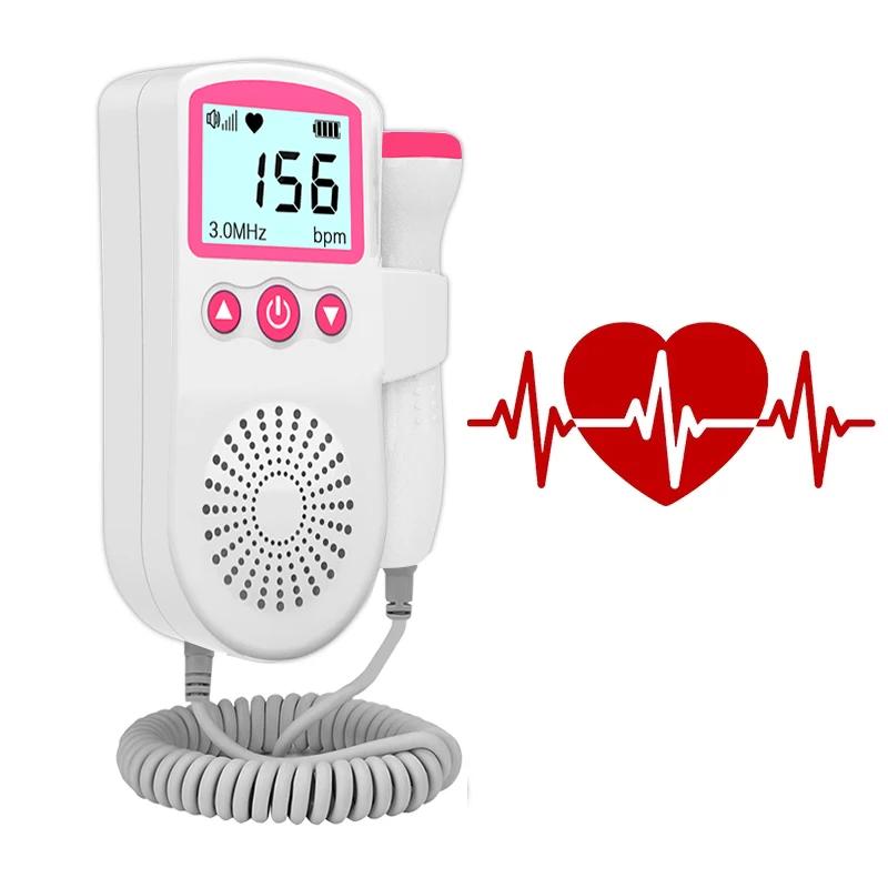Fetal Doppler Heart Rate Monitor Household Portable Pregnancy Baby Fetal Sound Heart Beat Detector LCD Display No Radiation Home