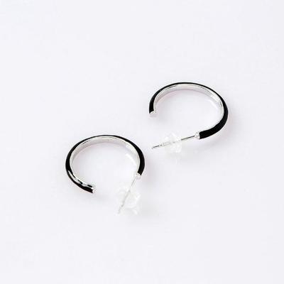 Ring Platinum Plated Earrings Black Silver (Wf7Fa7D)