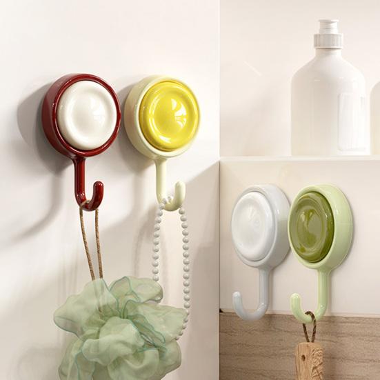 4PCS Sticky Hook with 360° Rotation Design Hook Strong Adhesive Stable Base Wall Hook for Towels Clothes Kitchen Utensils