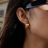 Yori Stainless Steel Glossy Geometric C Hoop Earrings Waterproof Trendy Romantic Statement Jewelry for All Occasions
