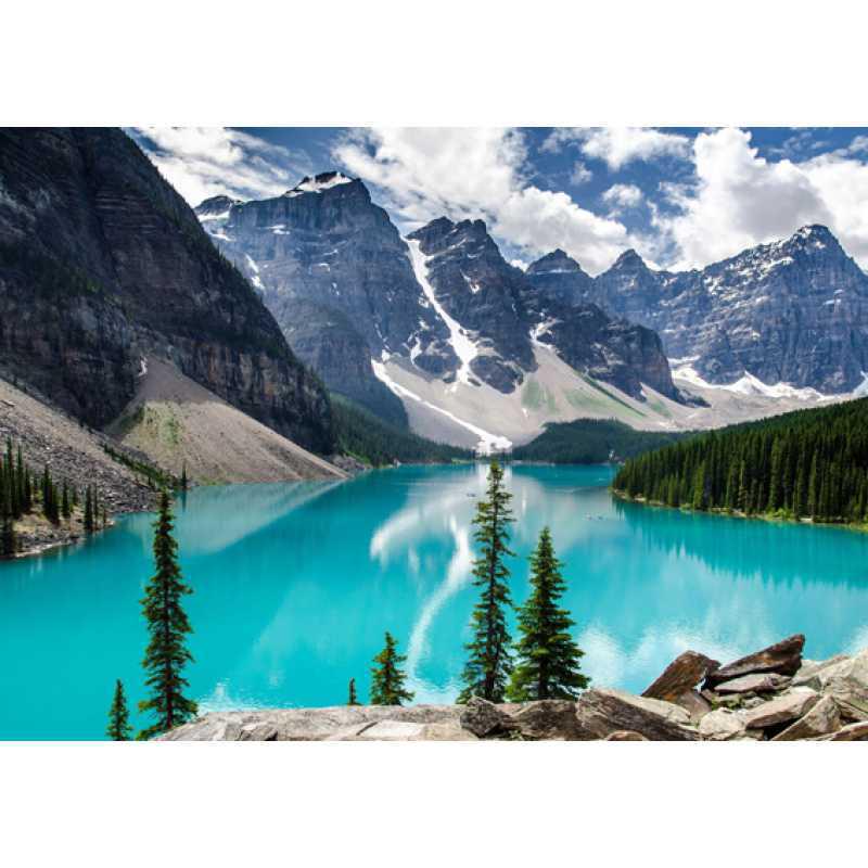 Plakát s krajinou Banffu: Závěsný dekorační předmět z kraftového papíru v rámu