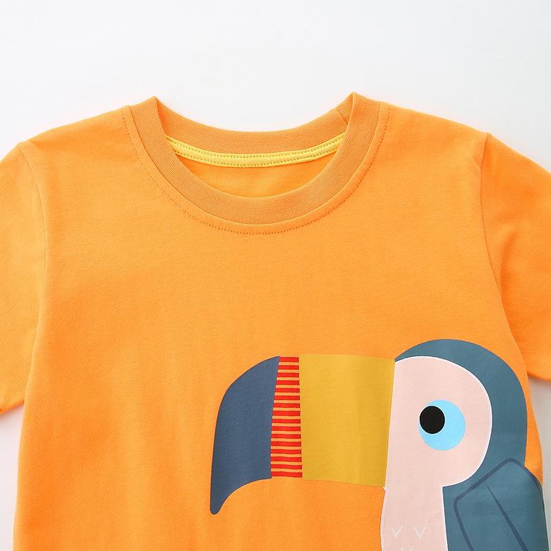 Children's Short-Sleeved T-Shirts Cartoon Print Boys' T-Shirts Summer New Arrivals Round-Neck Sweatshirts