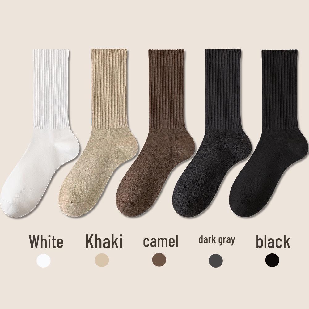 Women's Seamless Knee-High Cotton Socks, Antibacterial & Warm, Autumn/Winter 2024 Collection