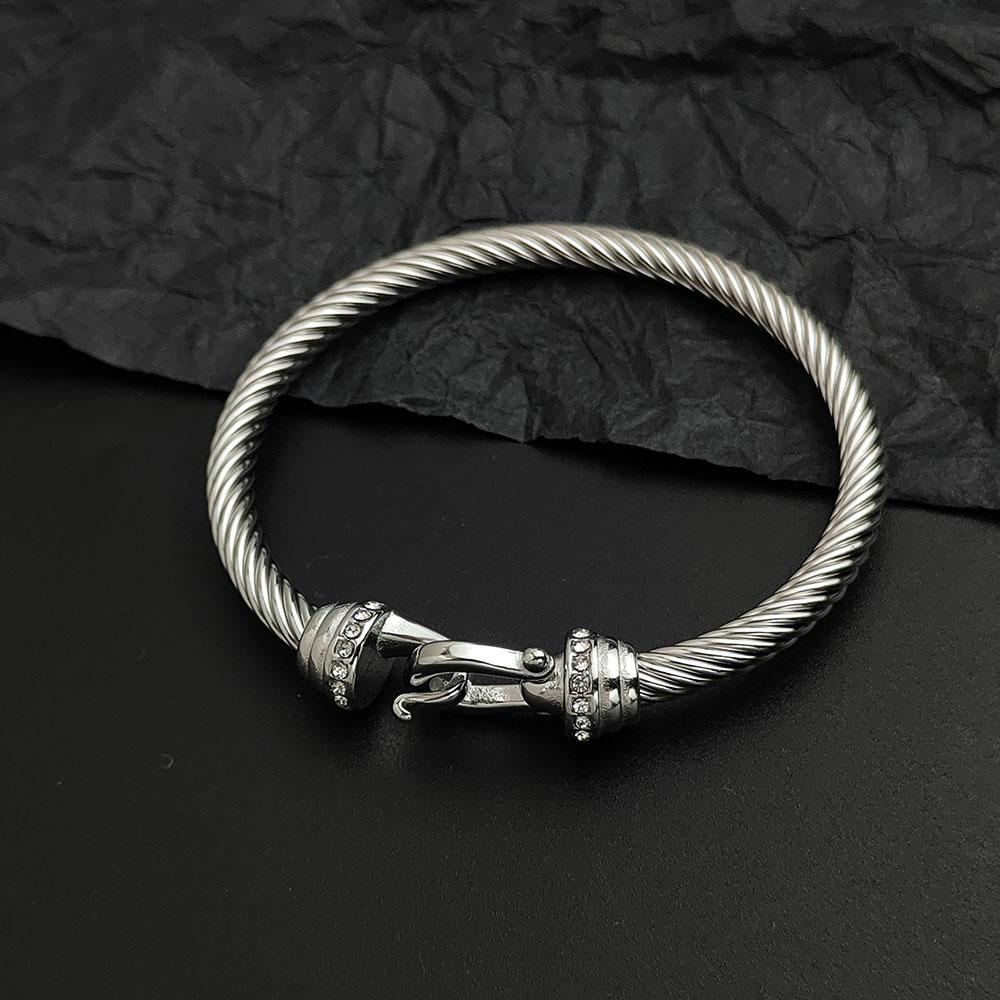 Creative Steel Wire Horseshoe Hook Zircon Stainless Steel Women's Bracelet, Waterproof and Rust-free, Couple Bracelet