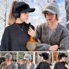 Gorros cálidos de invierno Protección para las orejas Gorro para coleta Visera Gorras de béisbol casuales Mujeres