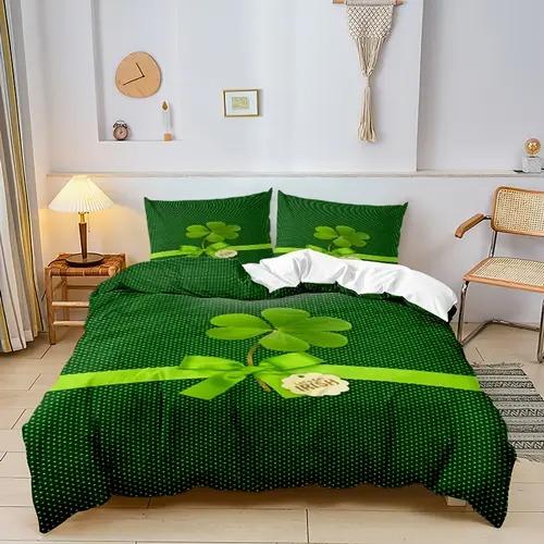 Comforter Four Leaf Clover Four Leaf Clover Background Theme Suitable For Children Kids And Adults Soft And Warm