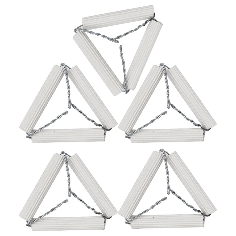 5pcs 55mm Lab Clay Triangle Crucible Holder Ceramic Pipes and Iron Wire for Chemical Experiment