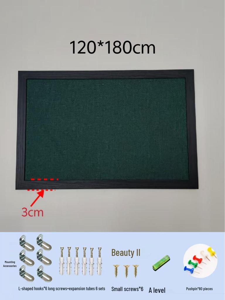 Black Frame Burlap Cork Board: Wall-Mounted Photo & Message Display for Kindergarten Theme