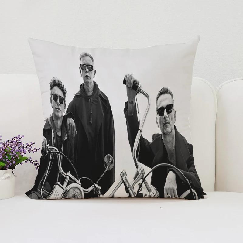 Wendbarer bedruckter Kissenbezug D-Depeche M-Mode Fan-Geschenk Zuhause Sofa Dekokissenbezug Stuhl Lendenkissen 40x40